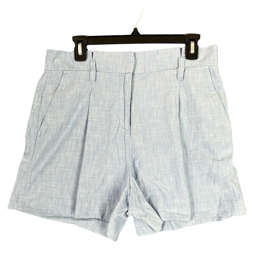 Loft Shorts Womens‎ 4 Chambray Pleated Paperbag High Waist Relaxed Fit Summer